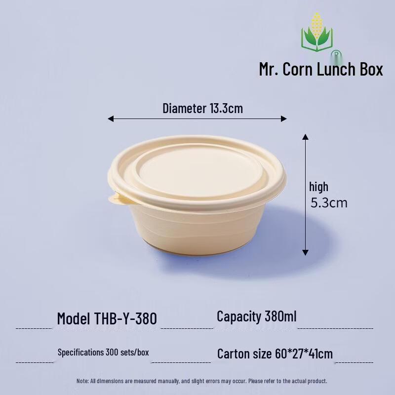 Corn Starch Disposable Takeaway Round Bowls