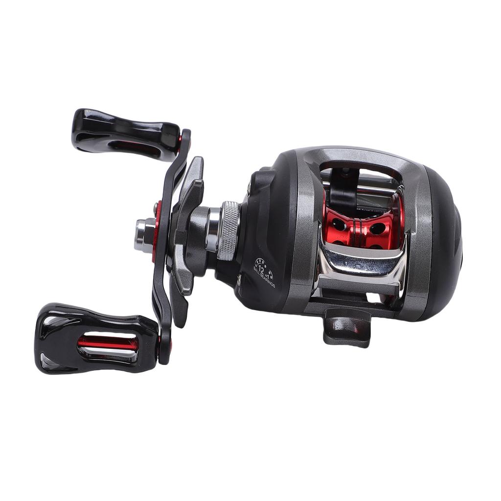 Baitcasting Reel Nylon 17.6lbs Drag Magnetic Dual Brake 6.3:1 Gear Ratio Smooth Baitcaster Fishing Reel for Saltwater