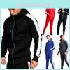 Premium 2pcs Mens Tracksuit Set With Zip Hooded Coat And Comfortable Joggers
