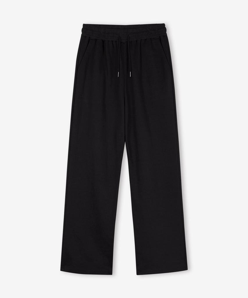TOPBOY [Non-Fleece Or Fleece-Lined] Straight Regular Straight Training Pants Black