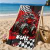 Custom Name School Bus Adventure Beach Towel Microfiber Beach Towel, Lightweight and Quick-Dry, for Summer Travel, Swimming Pool Gift