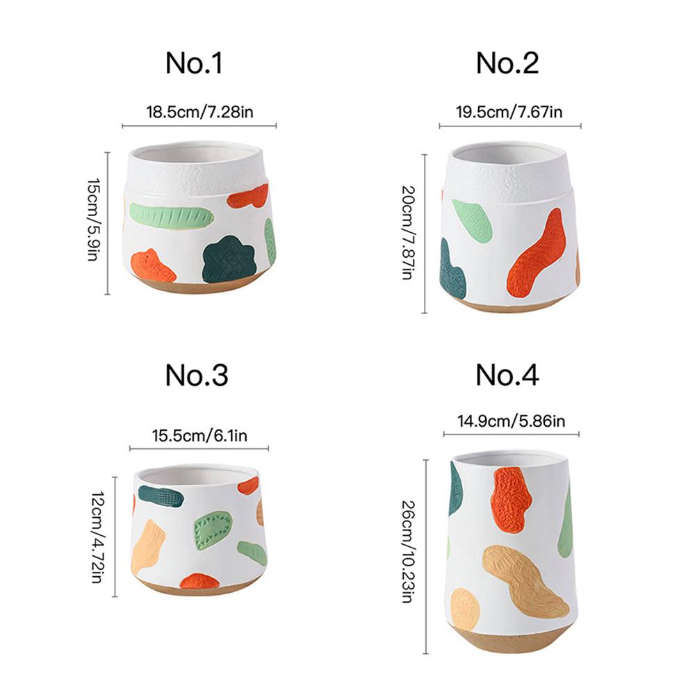 Vaso de flores criativo pintado à mão, vaso suculento, plantador de cerâmica, decoração para casa, enfeite de mesa, decoração de jardim, vaso de plantas bonsai