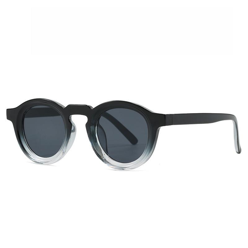

Trendy Small Round Women Sunglasses Retro Black Yellow Clear & Transparent Punk Circular Men Sun Glasses Decoration Shades UV400 черный серый