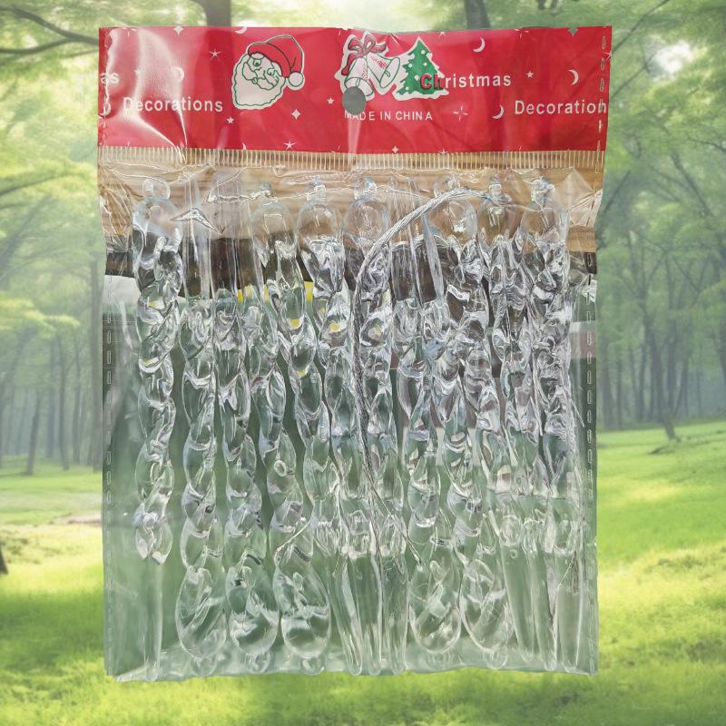 Набор кристаллических подвесок-украшений на Рождество с прозрачными снежинками и сосульками, Реалистичный ледяной декор для елки