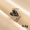 Punk Silver Color Black Enamel Sun Moon Star Eye Rings For Women Men Accessories Stainless Steel Ring Open Finger Jewelry Bagues
