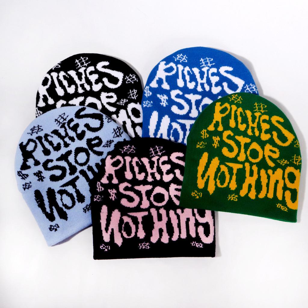 Cap Autumn Knit With Letter Embroidery Design For Casual Street And Wear Sports