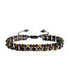 Retro Tiger Eye Stone Bracelet Adjustable Double Row Woven Bracelet  Jewelry