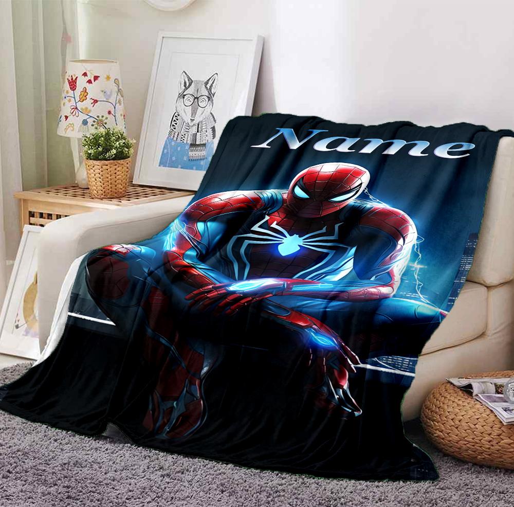 Custom Name Spider-Man Storm Flannel Blanket Throw Blanket Soft Warm Sofa Bed Decor Unique Gift