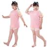 Split Style Pink Sun Protection Swimsuit for Girls - High School and Big Kids