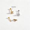 Stainless Steel Zirconia Inlaid Heart & Butterfly Ear Bone and Lip Stud Piercing Jewelry