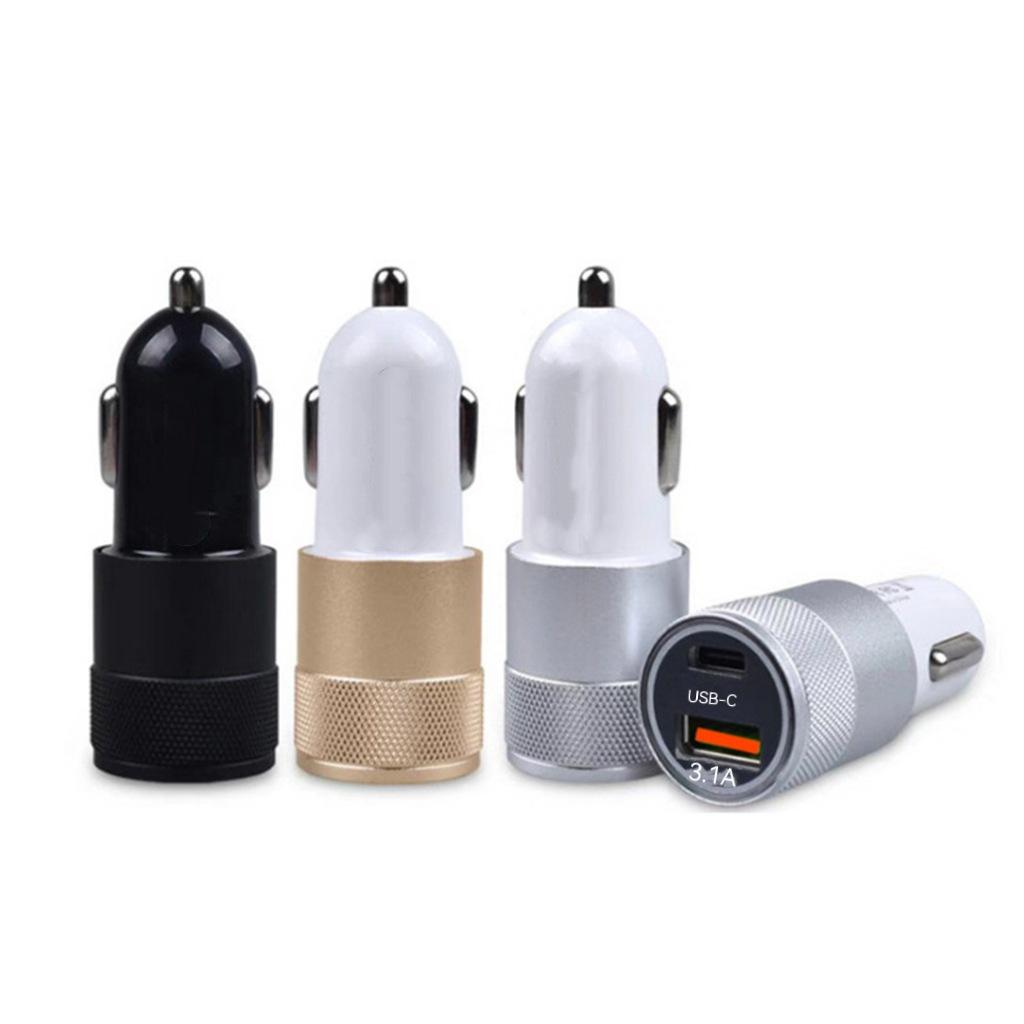 Mini Metal Car Charger 15W Fast Charging Intelligent USB+PD Interface for Vehicles Car USB Adapter Fast Super Car Charger