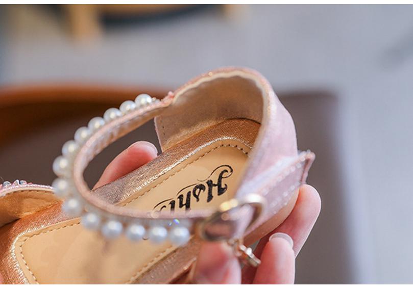 Children's Pearl Princess Closed-Toe Sandals 2026: Butterfly Dance Shoes for Toddlers & Girls