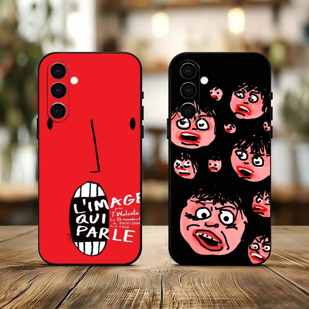 D- Funny Graffiti Phone Case For Samsung Galaxy A73,A72,A71,A70,A53,A52,A51,Others Soft Black Cover