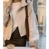 Women's Casual Stand Collar Jacket - Lightweight Solid Color for Spring/Autumn