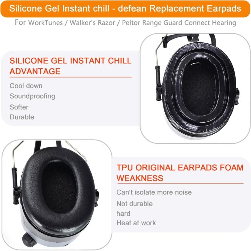 Soft Silicone Gel Earpads for 3 for M Earphone Memory Foam Earcups Easily Replaced Ear Cushions Earpads