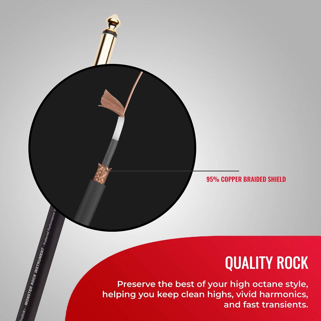 MONSTER CABLE 6ft Guitar Cable with Direct to Direct Plugs, M ROCK2-6 600626
