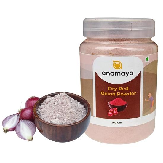 Anamaya Dry Red Onion Powder | Natural Red Onion Powder , Dehydrated , Simplifies Cooking | Laal Pyaz ka powder | No more tears |100 gms | Pack of 1 100GM
