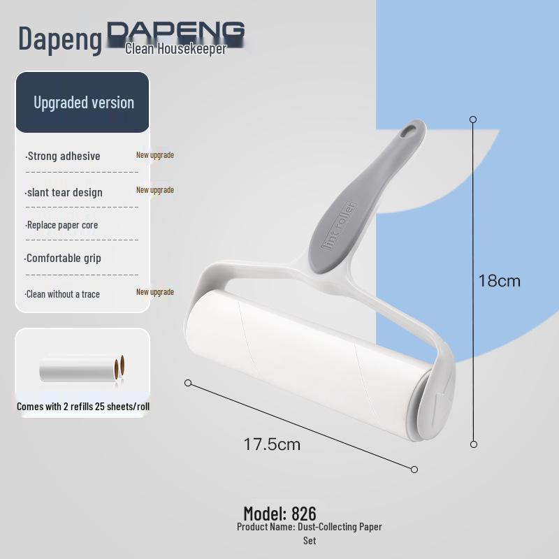 Extra Large Dual-Use Lint Roller with Long Handle for Pet Hair Removal