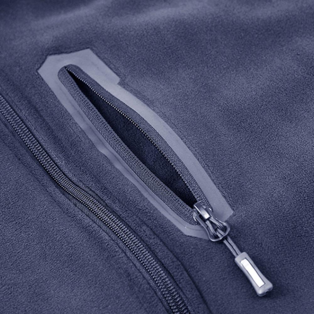 2025 Winter Thicken Polar Fleece Jacket Warm Windproof Full Zip Up Coat Multiple Zipper Pockets Outdoors Plus Size Jackets Outwear