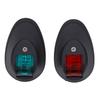 1Pair Yacht Signal Light 3W Boat Navigation Lights Marine Bow Lamps Red Green Light for Sailing DC12V‑24VBlack