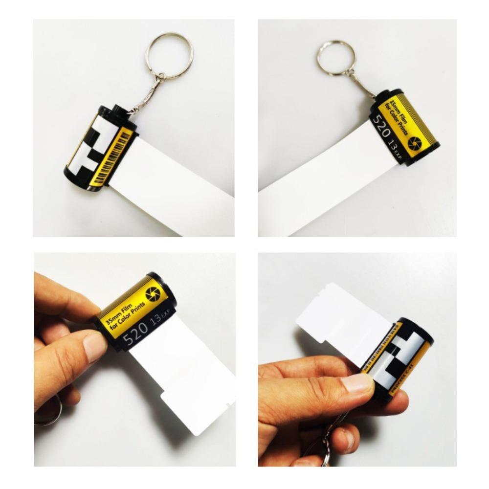 Dye Sublimation Blank Camera Film Keychain DIY Photography Film Keyring  Gift for Dad Mom Friends