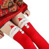 1 Pair of Santa Claus Knee-High Coral Velvet Warm Christmas Socks