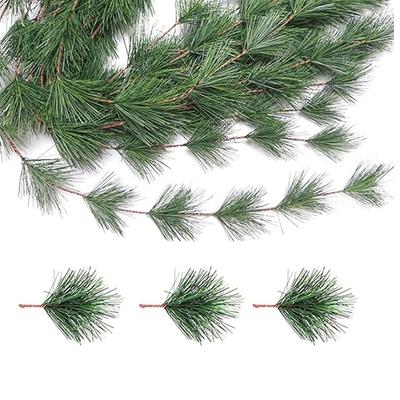5/10 ks Umělá borová jehlice 11CM Větev Zelená rostlina Borová jehlice pro DIY Vánoce Díkůvzdání Svatba Domácí zahradní dekorace