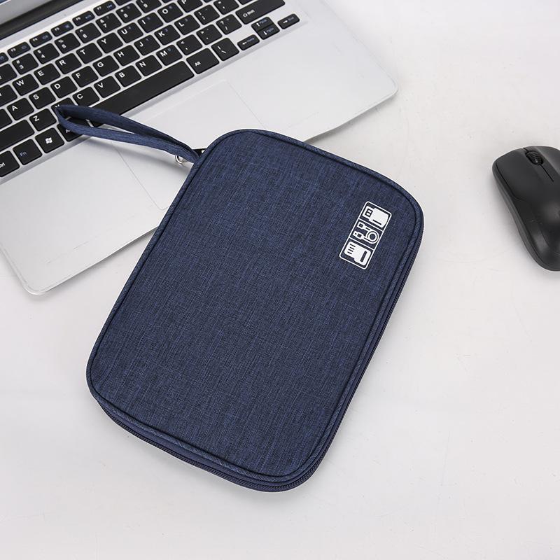 Minimalist Travel Digital Accessories Clutch: Power Bank & Data Cable Storage Bag