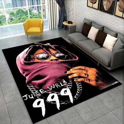 Retro Juice WRLD 999 Legend Rapper Star Carpet Rug for Bedroom Living Room Sofa Playroom Doormat Home Decor,Area Rug Non-slip