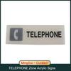 Public Telephone Zone Electric Phone Signs Signage Acrylic Sticker Public Place Wall Art Decor Plaque for Outdoor Garage Street