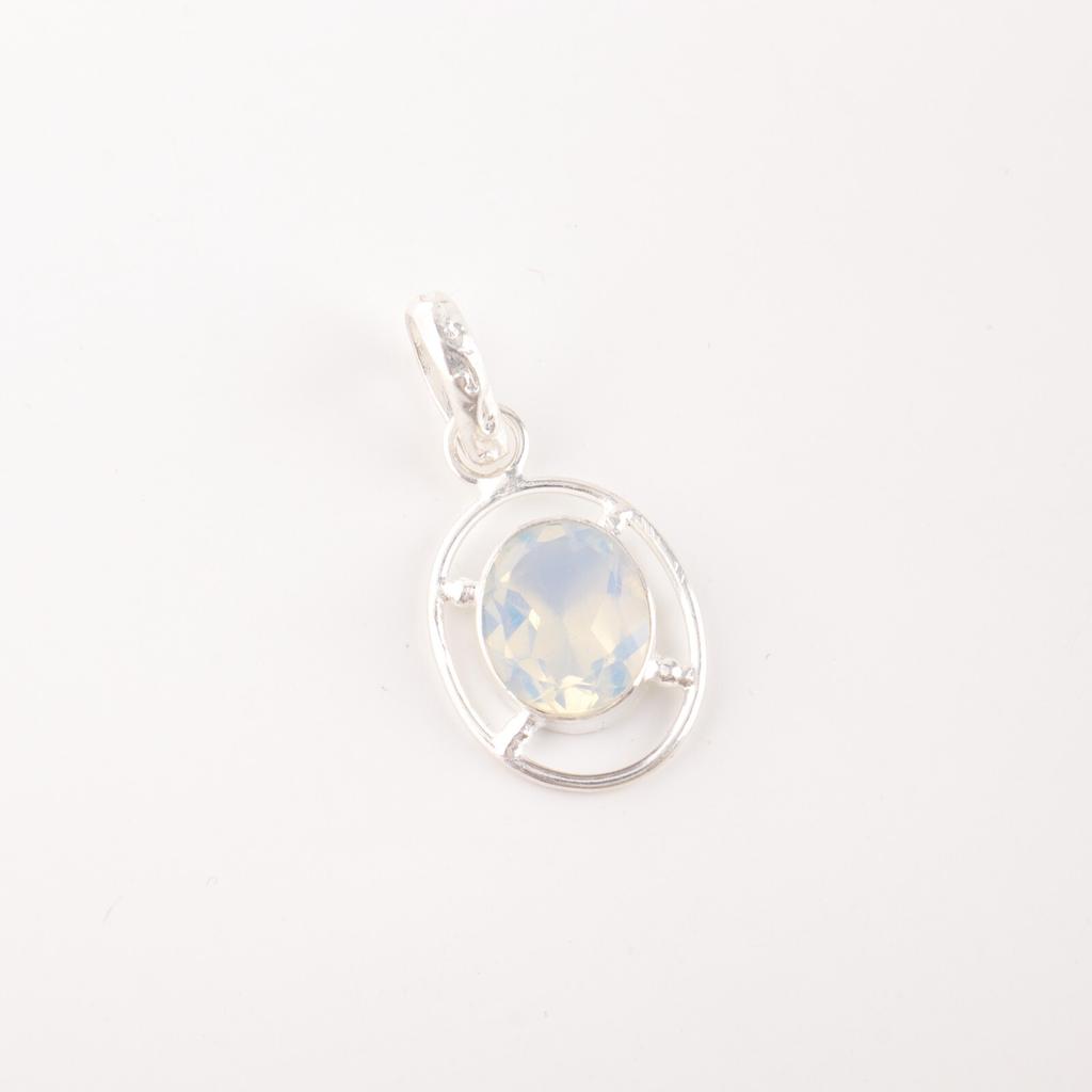Milky Opal Gemstone 925 Sterling Silver Jewelry Handcrafted Fashionable Pendant PP-6-14