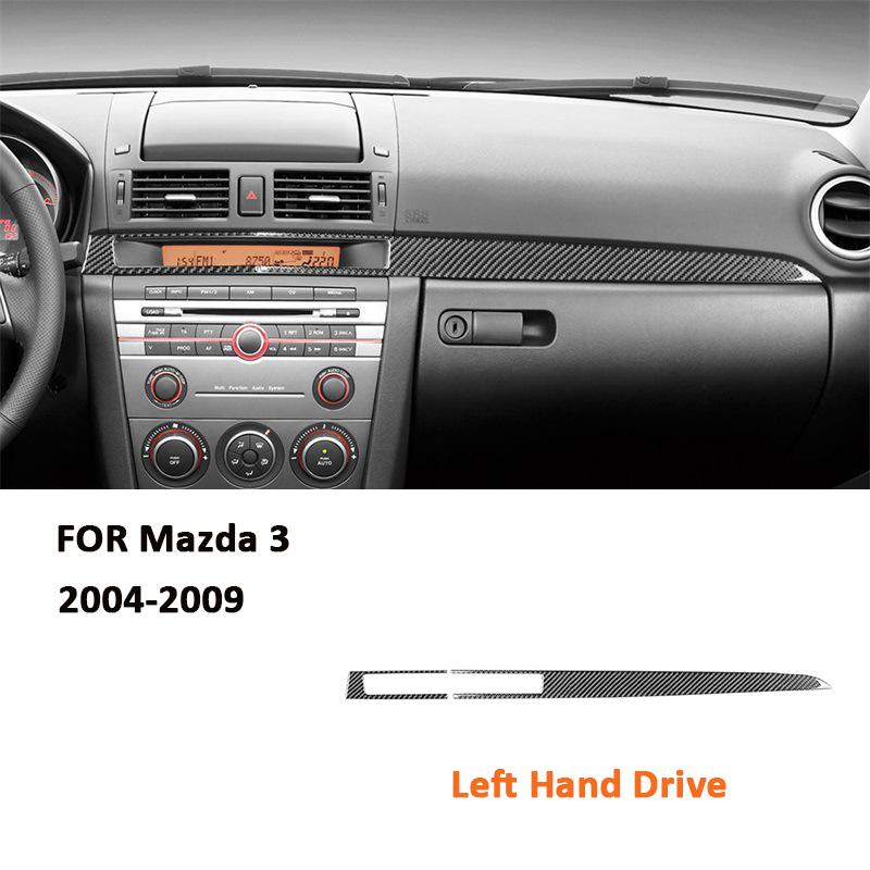 Carbon Fiber Car Center Console trument Panel Trim Strips Interior Decoration Sticker For Mazda 3 2004-2009 Auto Accessories