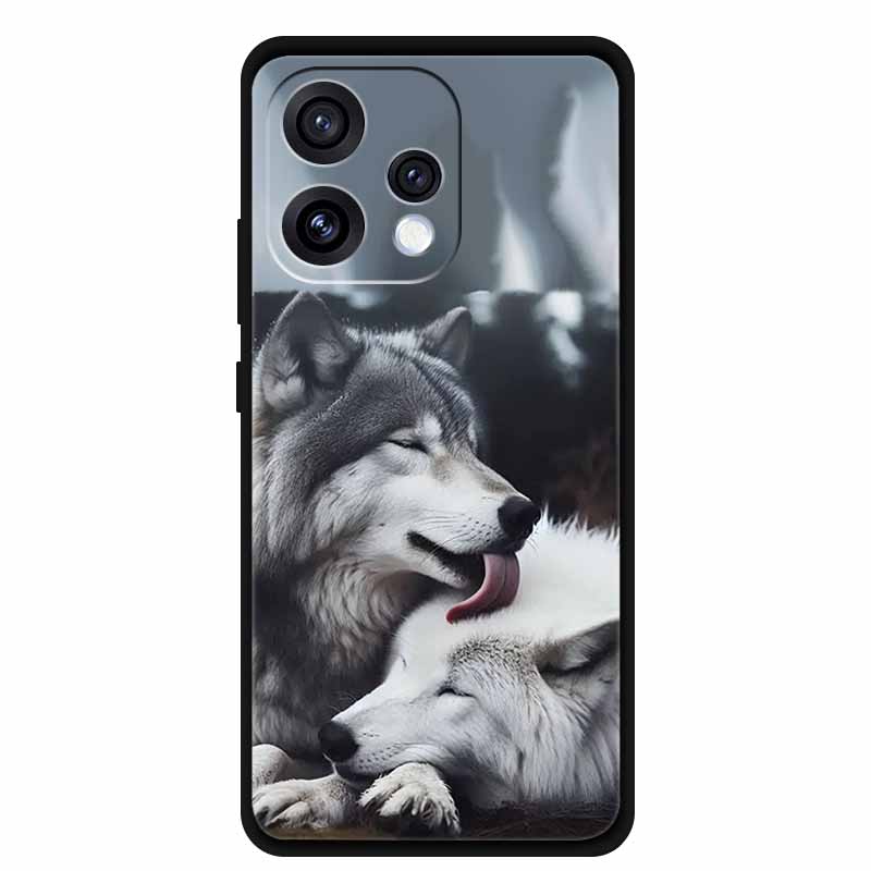 Case For Oppo Reno 15C 5G Colorful Flowers Black Soft Silicone TPU Phone Cases For Oppo Reno15 5G Shells Protection Bumper Funda