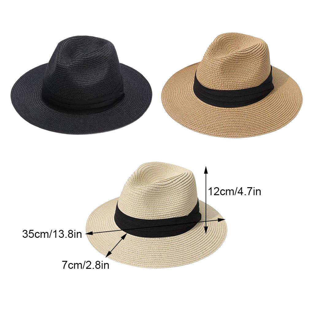 Acrylic Wide Brim Hat For Sun Protection And Versatile Style Fedora Sun Hat Panama Hats Cap