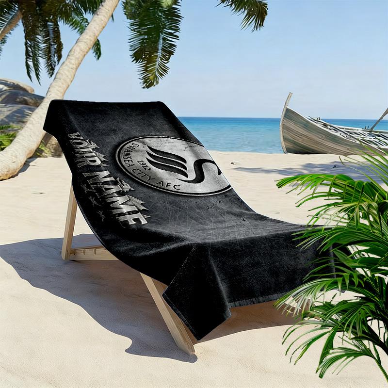 Swansea City A.F.C Print Beach Towel, Large Soft Quick Dry Towel for Beach Camping Swimming