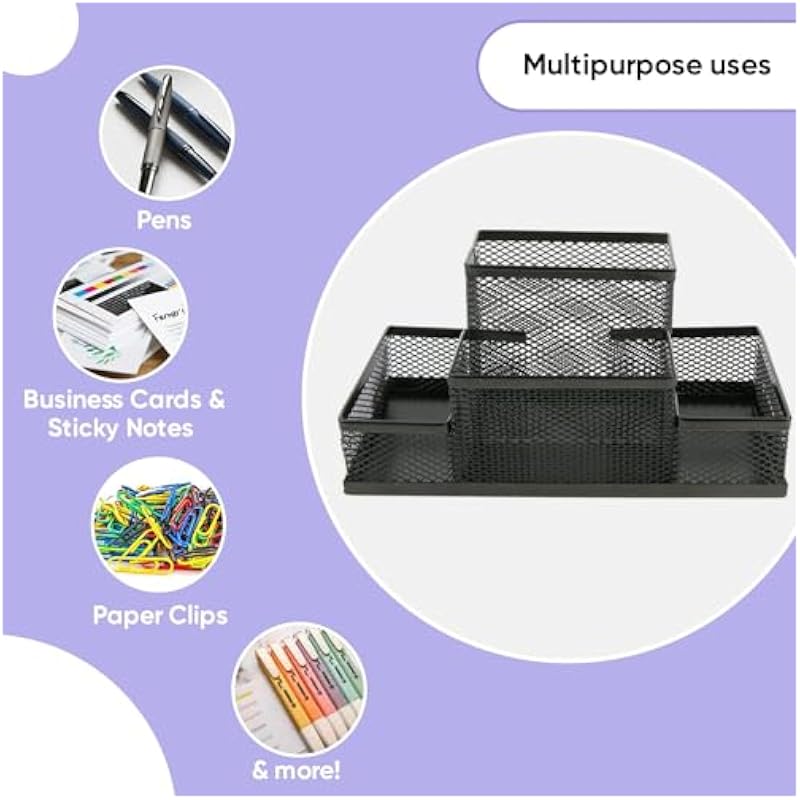 YAJNAS Bileder Metal Stationery Items Organizer for Office and Home Table Top Pen Pencil Holder | Desk Organiser Or Stud