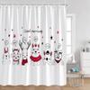 Cartoon Animals Kid Shower Curtains Hand-painted Simple Line Cute Cats Bathroom Decorations Kids Children Bath Curtains for Ho