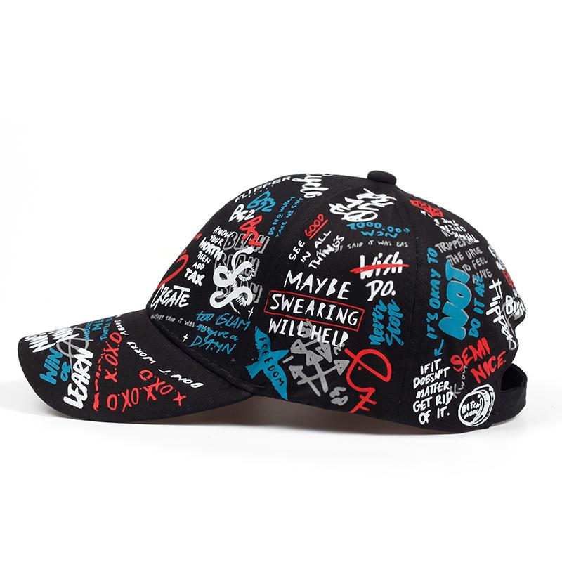 Summer Baseball Cap Graffiti Sun Caps Hip Hop Visor Hat Adjustable Snap-back Hats For Women Golf Cap