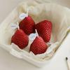 4pcs Strawberry Shaped Soy Wax Candles for Meditation Mood Boosting Weddings Birthday Gifts with Fruit Aroma Smokeless Candles
