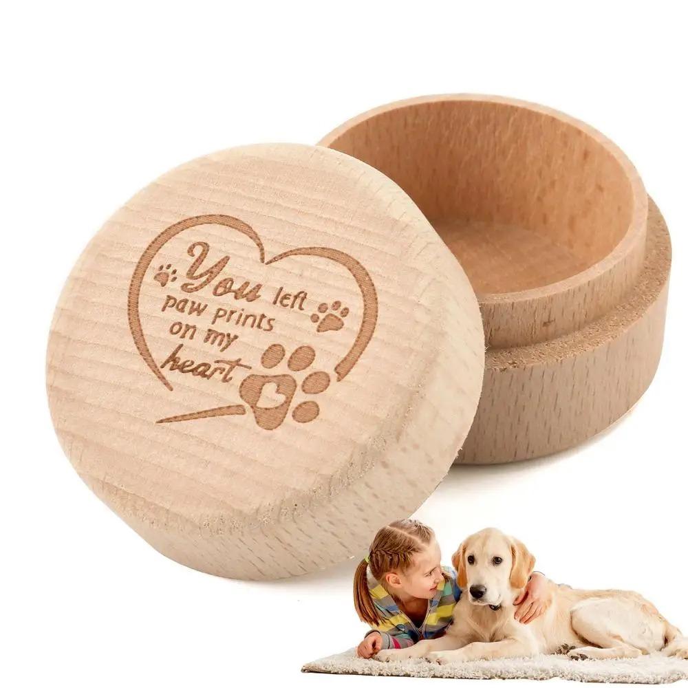 Wooden Pet Hair Keepsake Box Durable Pet Memorial Box Storage Box  For Dog Cat Ashes