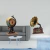 Figurine Table Clock And Vintage Resin Sculpture Collectible Art Craft Ornament for Office Bedroom