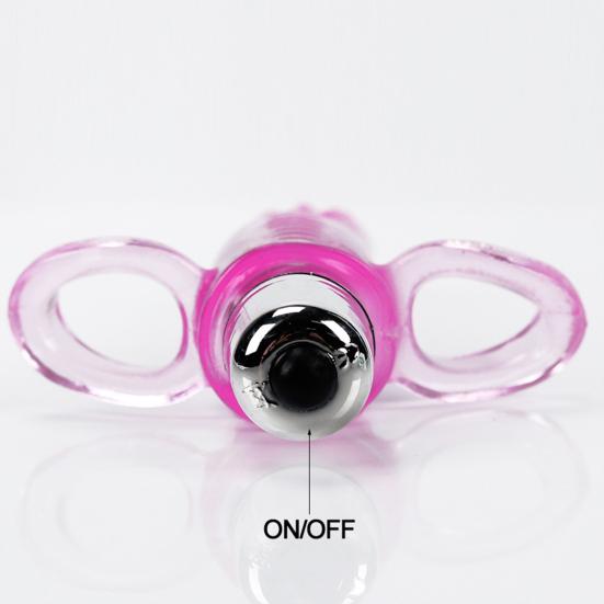 Tongue Shaped Finger Vibe Waterproof Finger Stimulator Mini Battery Operated Vibration Massager Tool with Dots