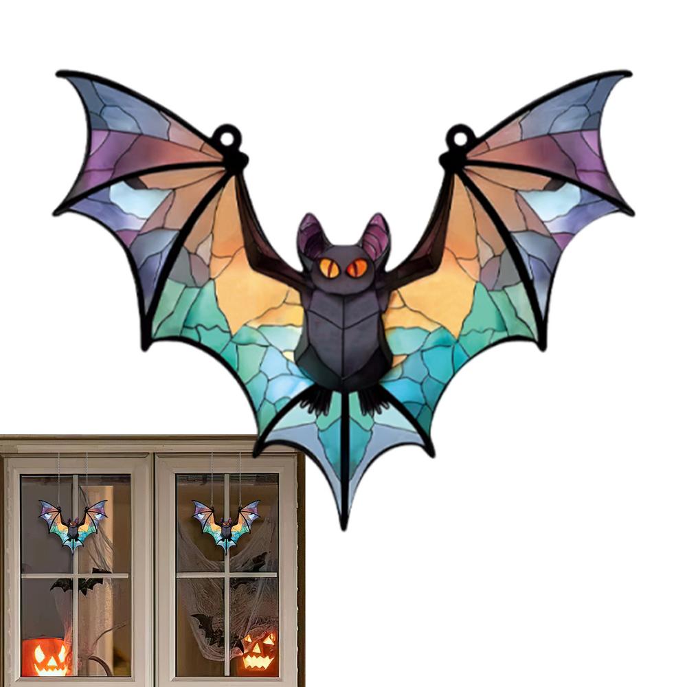 Halloween Window Sun Catcher Halloween Bat Decor For Home Handcrafted Halloween Horror Home Decorations For Home Kitchen
