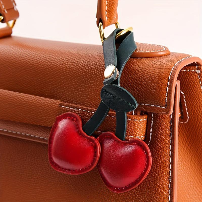 Yogodlns Niedlicher roter Kirsch-Mini-Rucksack Hängender Handtaschen-Anhänger Taschenanhänger Taschen Zubehör