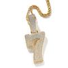 THE BLING KING Collier Pendentif Nombre Chanceux Audacieux 0-9 Micro Pavé 5A Zircon Cubique Chaîne Bijoux Hip Hop Pour Cadeau d'Anniversaire