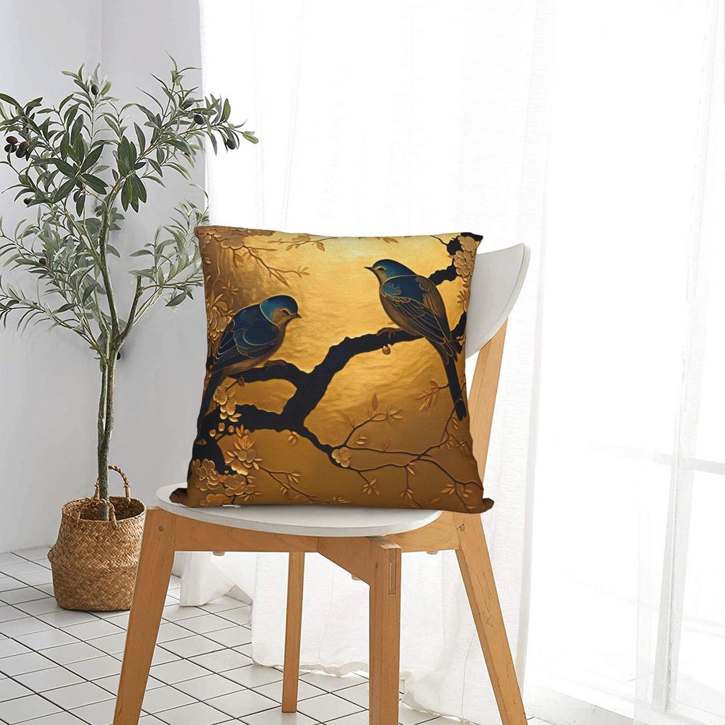 Flowers And Birds Pillowcases Cute Funny Pillow Case For Sofa Car Home Decor Soft Pillow Cover