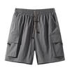 Men's Ice Silk Casual Shorts – Trendy Summer Five-Point Workwear, Plus Size, Straight-Leg, Mid-Length Beach Sports Shorts