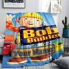 1PC Bob Builder Theme Custom Name Patterned Flannel Blanket Suitable For All Seasons For Home Decor Warmth And Comfort Gifts Holiday Present
