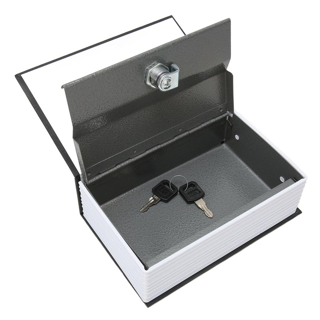 Caixa de Armazenamento Segura em Livro com Chaves Aço Inoxidável Secreta Oculta Formato de Livro Estojo para Casa Escritório Loja