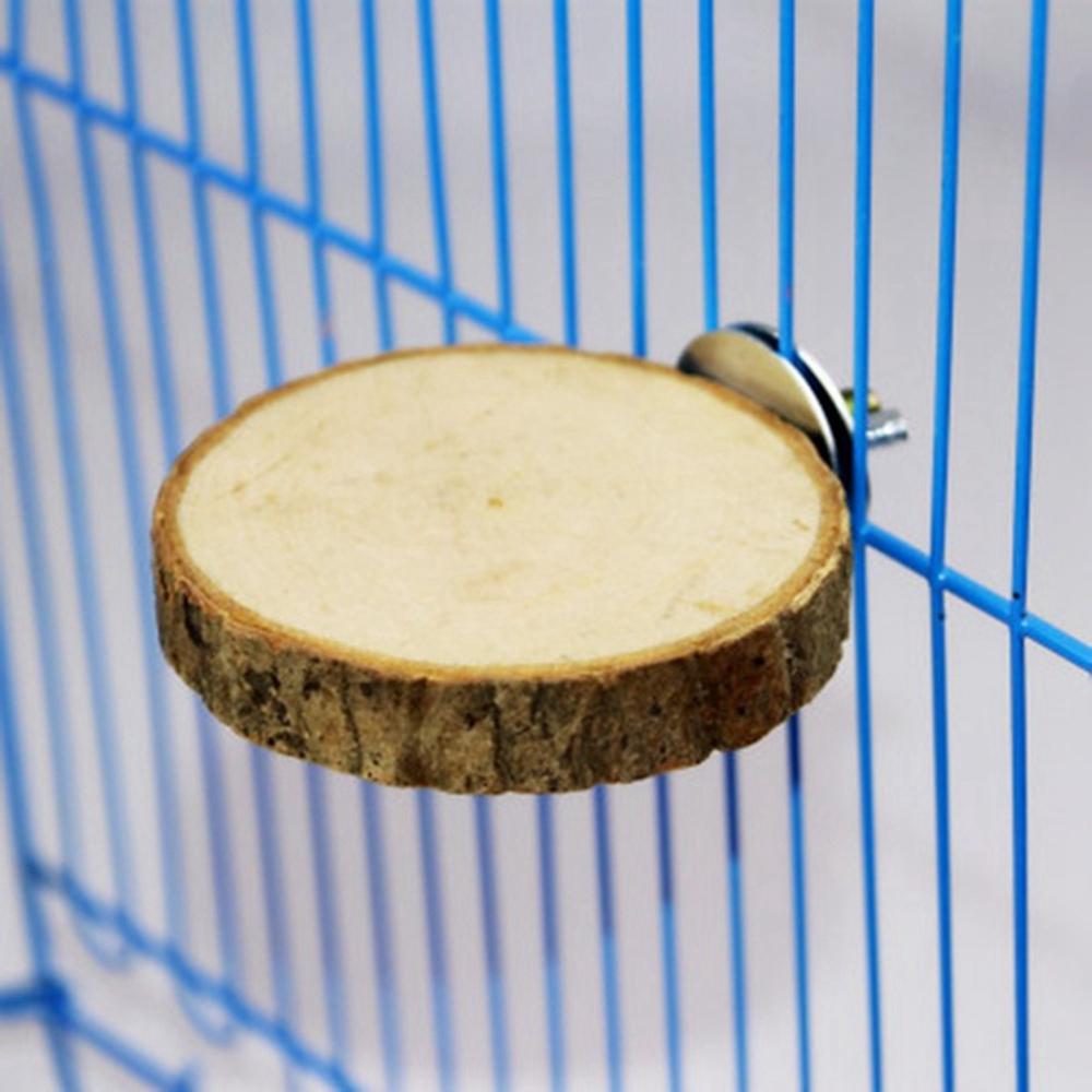 7-9cm Parrot Bird Cage Perches Platform Round Wooden Stand Board For Chinchilla Squirrel Birds Rest Toy